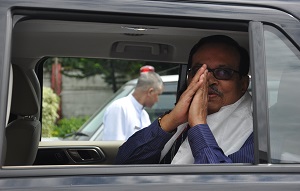 Governor Shri JP Rajkhowa during his departure at Raj Bhavan, Itanagar on 13th September 2016